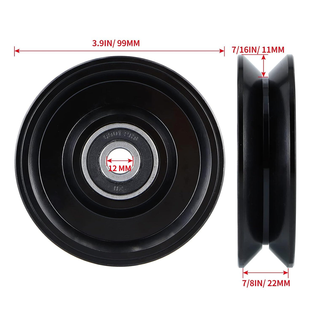 Skelang V Groove Wheel 4 Inches, Slide Gate Wheel with Double Bearings, Rolling Gate Caster for Inverted V Track, 2200 Lbs Load Capacity