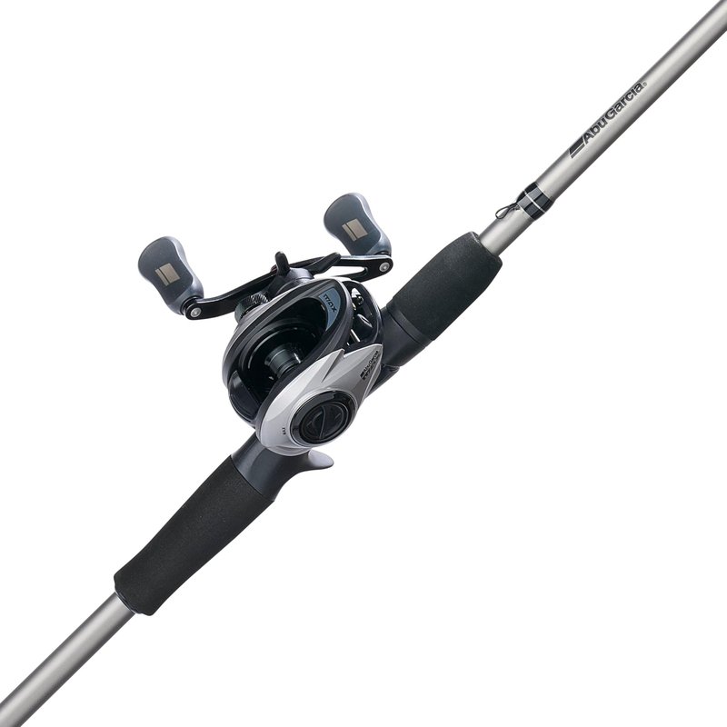Abu Garcia Max X Baitcast Reel and 6'6" 1-Piece Fishing Rod Combo, Graphite Composite Rod Blank Construction, Split EVA Handles