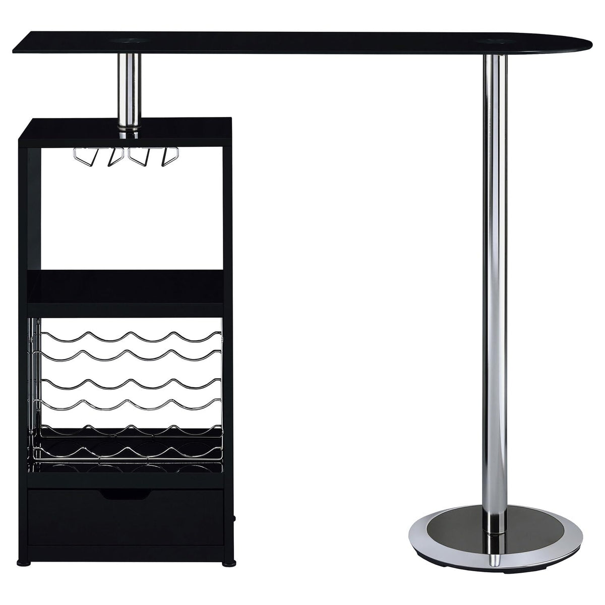 Coaster Furniture Bar Table W/Wine Storage Black 120451