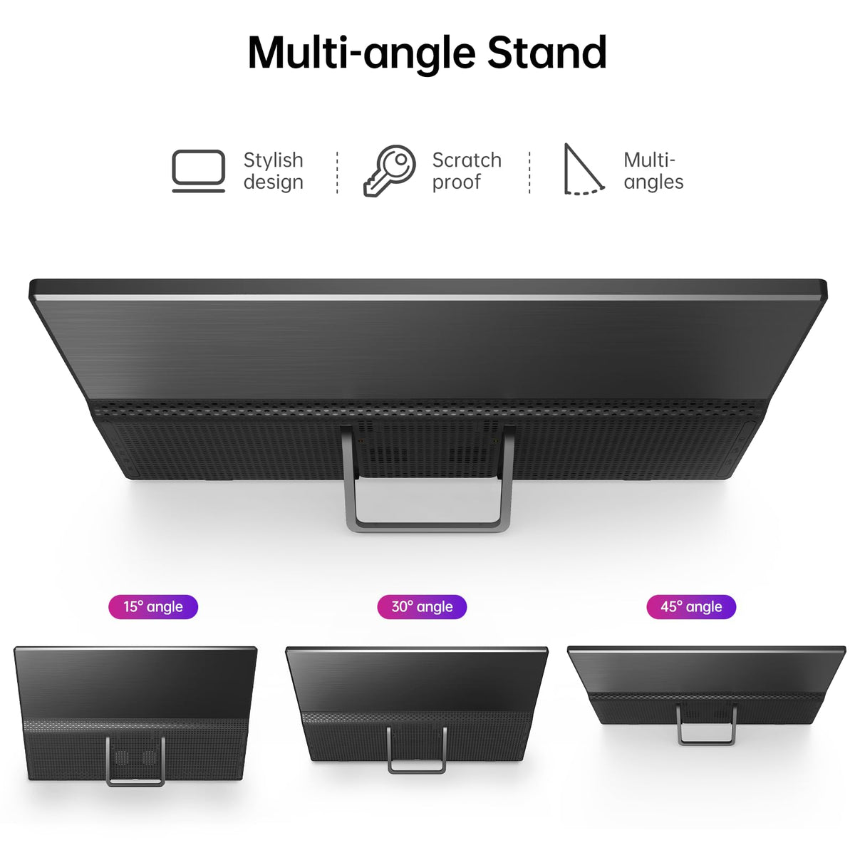 Yxk Portable Monitor 15.6 Inch 1080P 60Hz IPS HDR Ultra-Slim Travel Monitor with Dual Speakers USB-C HDMI Second Screen for Laptop PC Mac Phone Xbox PS4/5 Switch, VESA Kickstand, Zero Frame Gaming