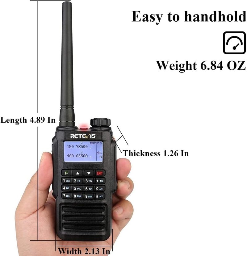 Retevis RT87 2 Way Radio Long Range, IP67 Waterproof 1m/30min,Fully Dustproof, Rugged Two Way radios,Emergency Alarm, 128 Channel, High Power, VOX, Walkie Talkie for Security Outdoor Camping(1 Pack)