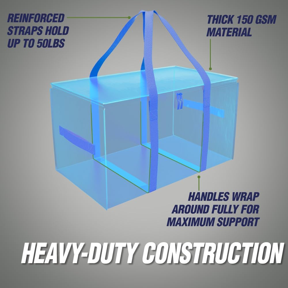 RUGGED RHINO Heavy Duty Extra Large Moving Bags - Durable Blue Storage Solution with Zipper & Strong Handles | 2 Pack