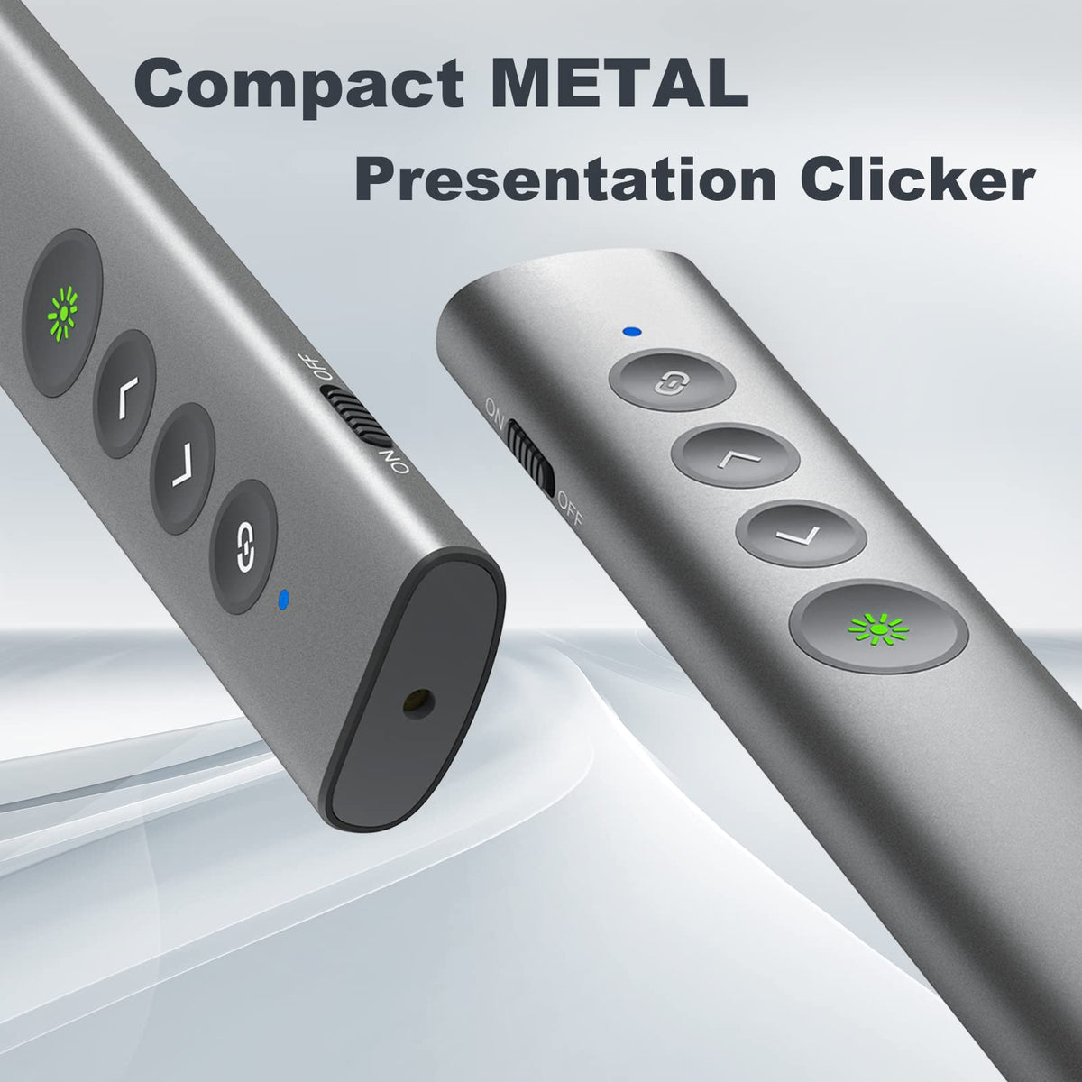 Rechargeable Green Laser Pointer for Presentation, Clicker for PowerPoint Presentations, USB-C/A Power Point Clicker, Wireless Presenter Remote for Computer/Mac/PPT/Google Slide Advancer