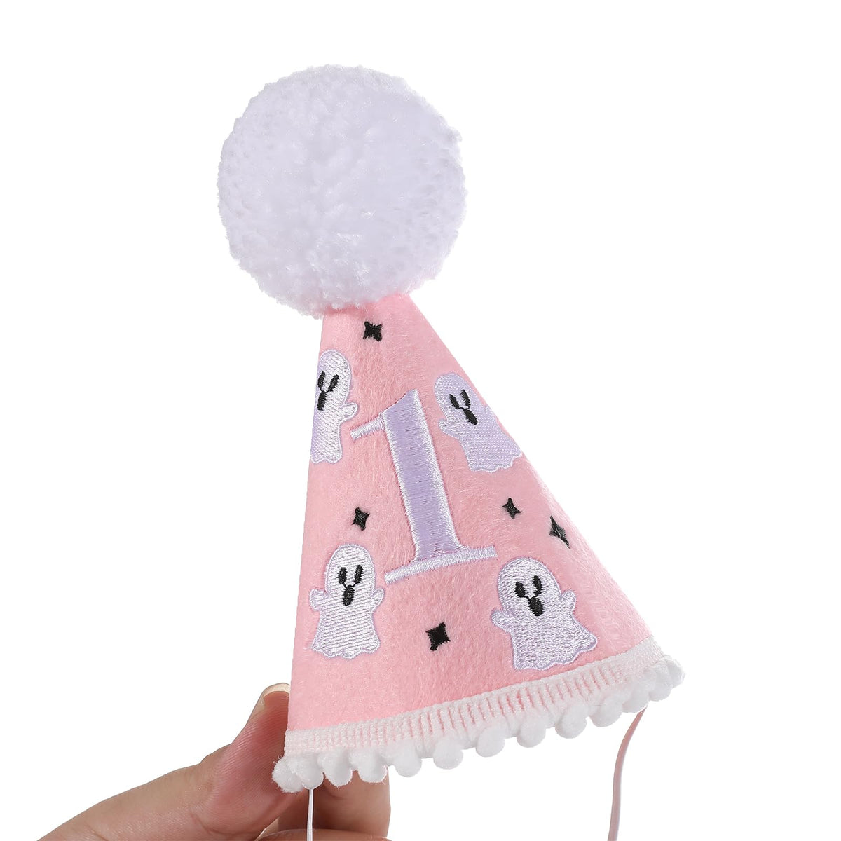 Kaniwati Spooky One First Birthday Hat - Pink Ghost 1st Birthday Hat, Halloween Horror 1st Party Decorations, First Photo Prop