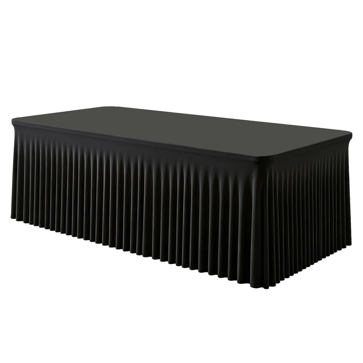 GEWONELIFE Black Rectangle Spandex Tablecloth, Fitted Stretch Table Cover for 6FT Rectangular Tables, Wrinkle-Free Elastic Table Skirt for Graduation Wedding Party Banquet Birthday Buffet Restaurant