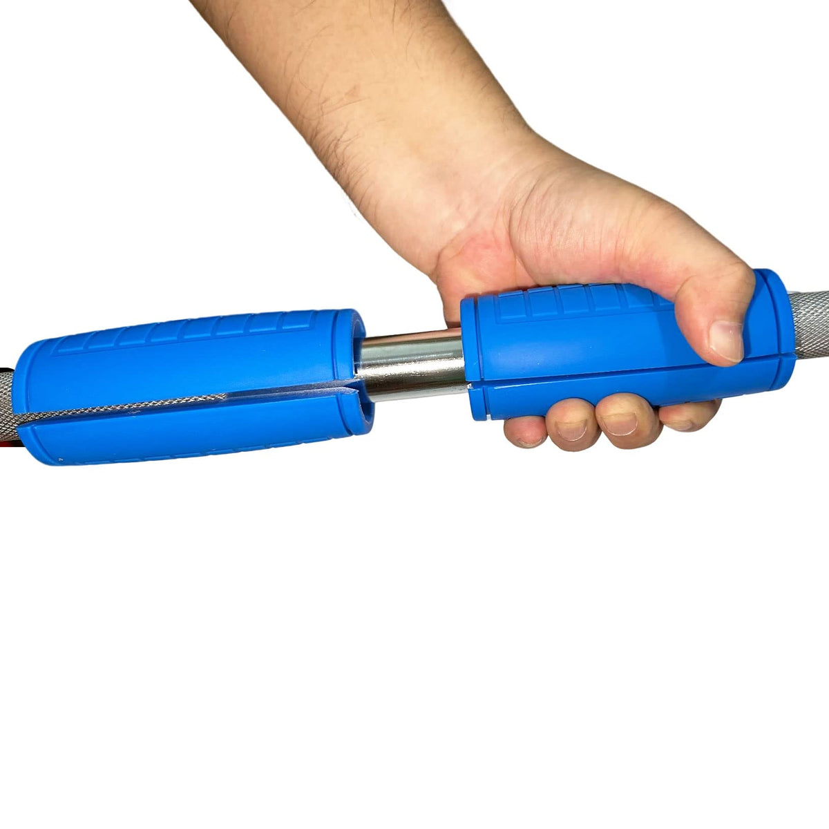 qibylift Pull Up Thick Bar Adapter, Weight Grips Bar Fit for Standard Barbell - Dumbell Handles, Silicone Rubber Barbell Grips for Weight Lifting Cable Attachments & Fitness Training (Blue)