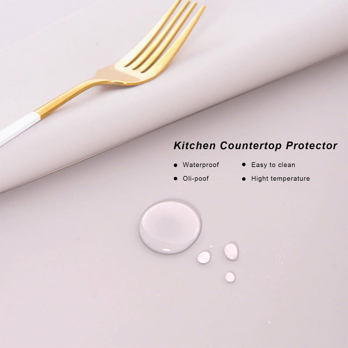 2 Pack Silicone Kitchen Counter Mats | Non-Slip, Waterproof & Heat-Resistant | Large Countertop Protector, Multipurpose for Placemat, Dining Table&Desk Saver Pad,23.6" by 15.7" (White Gray)