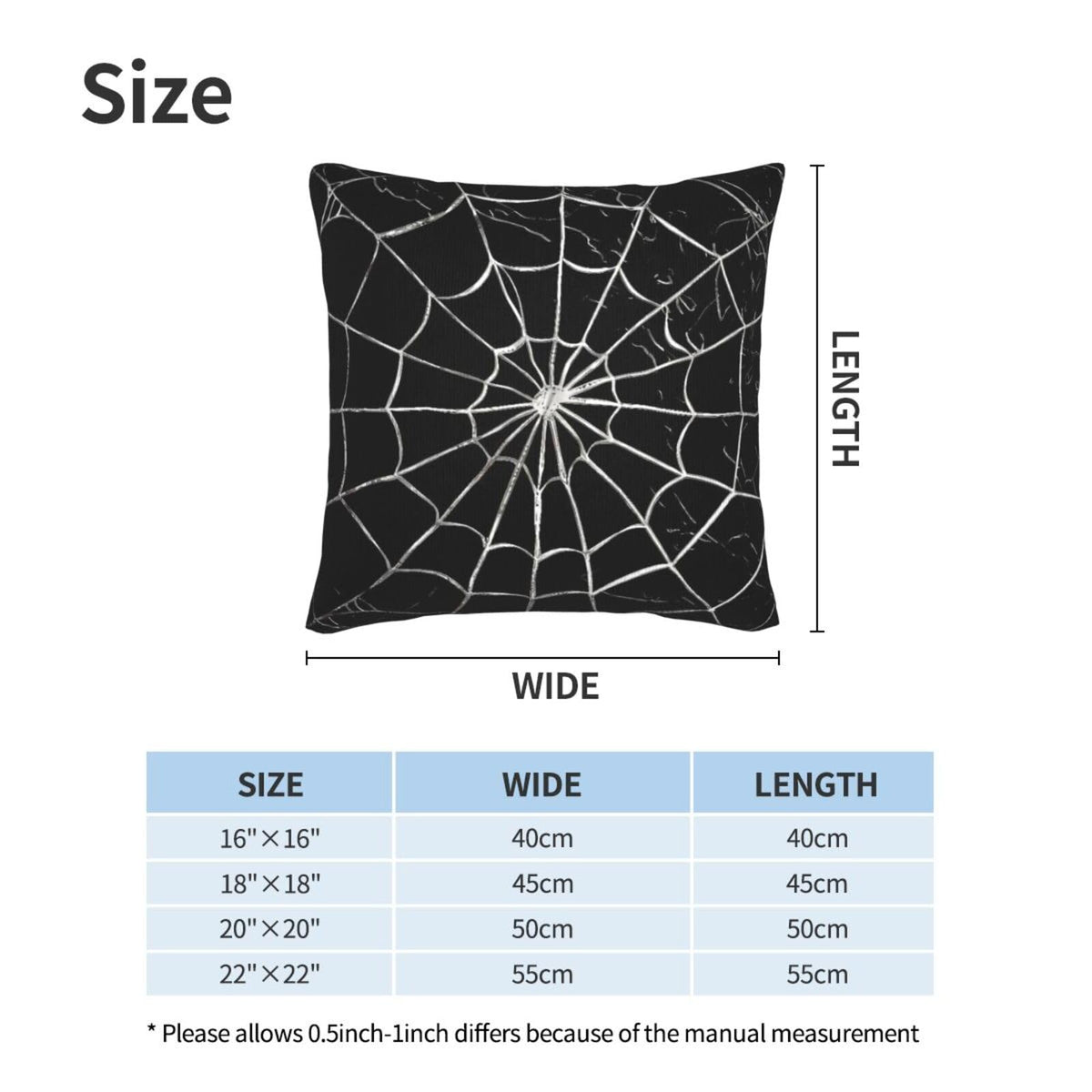Jbofyee Black and White Spider Web Throw Pillow Cover 18x18 Inch Halloween Spiderweb Decorative Pillow Cases Soft Throw Pillows for Living Room Bedroom Sofa Couch Cushion Cover Set of 2