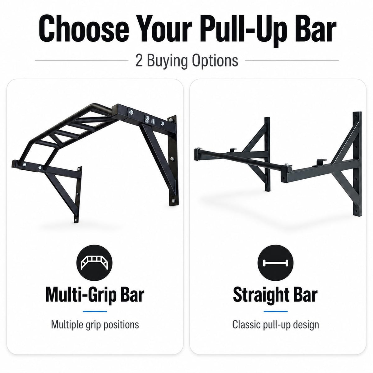REP Fitness Heavy Duty Pull-Up Bar, Wall Mounted Multi-Grip, Home Gym Exercise Equipment for Chin Training, Garage Strength Workouts, Rings, Straps