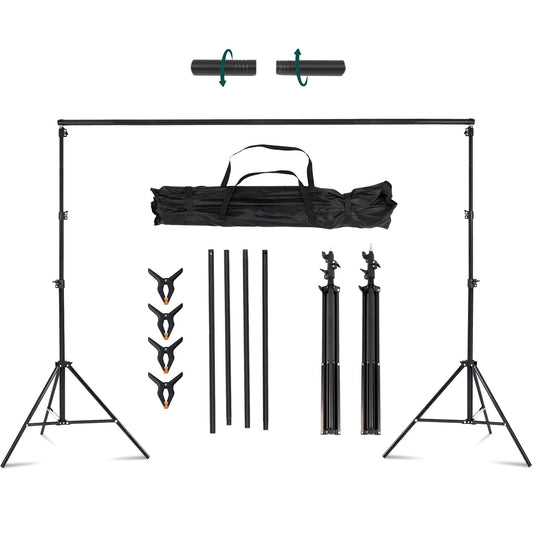 Kate Photo Backdrop Stand 10x8.5ft Adjustable Background Stand Kit for Photography (Indoor/Outdoor) and Party Decorations, Maximum Load 5kg/11lb