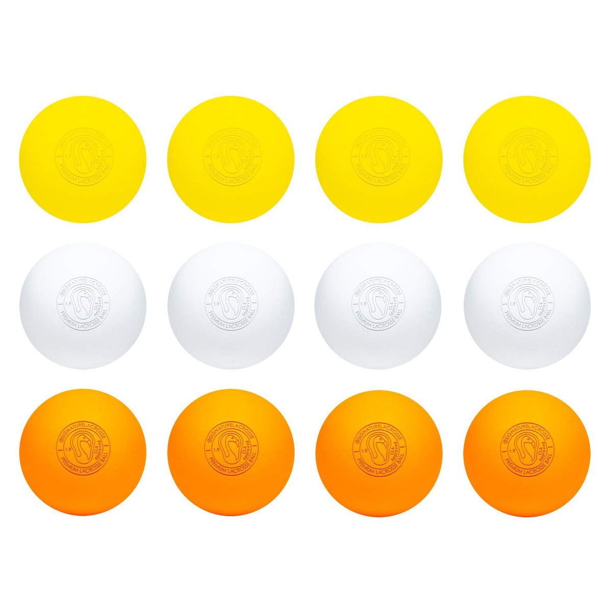 Signature Lacrosse Ball Set - Packs of 2, 4, 8, 12, and 100 - No Chemical Smell Massage Balls, Myofascial Release Tools, Back Roller, Muscle Knot Remover
