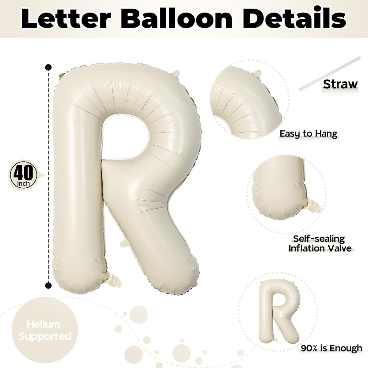 MR & MRS | 40 Inch Beige Balloons - Elegant Wedding Decor for Bride & Groom Engagement Parties