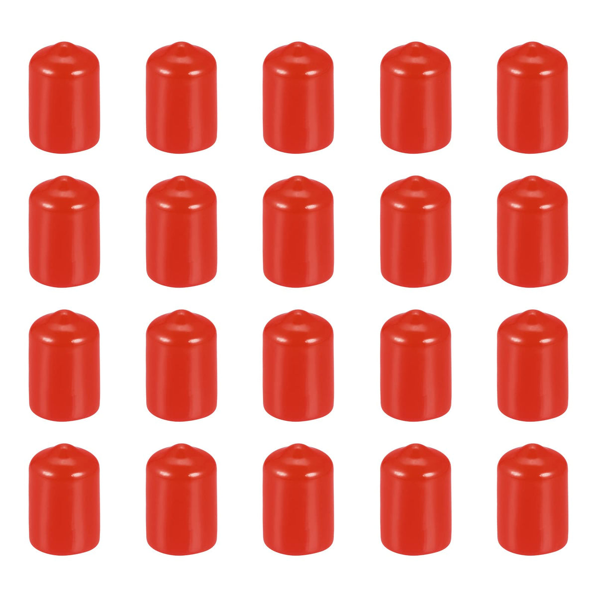 DMiotech 20 Pack 1/2"(12mm) ID Red Screw Thread Protectors Rubber End Caps Bolt Covers for Screw Bolt Furniture Pipe