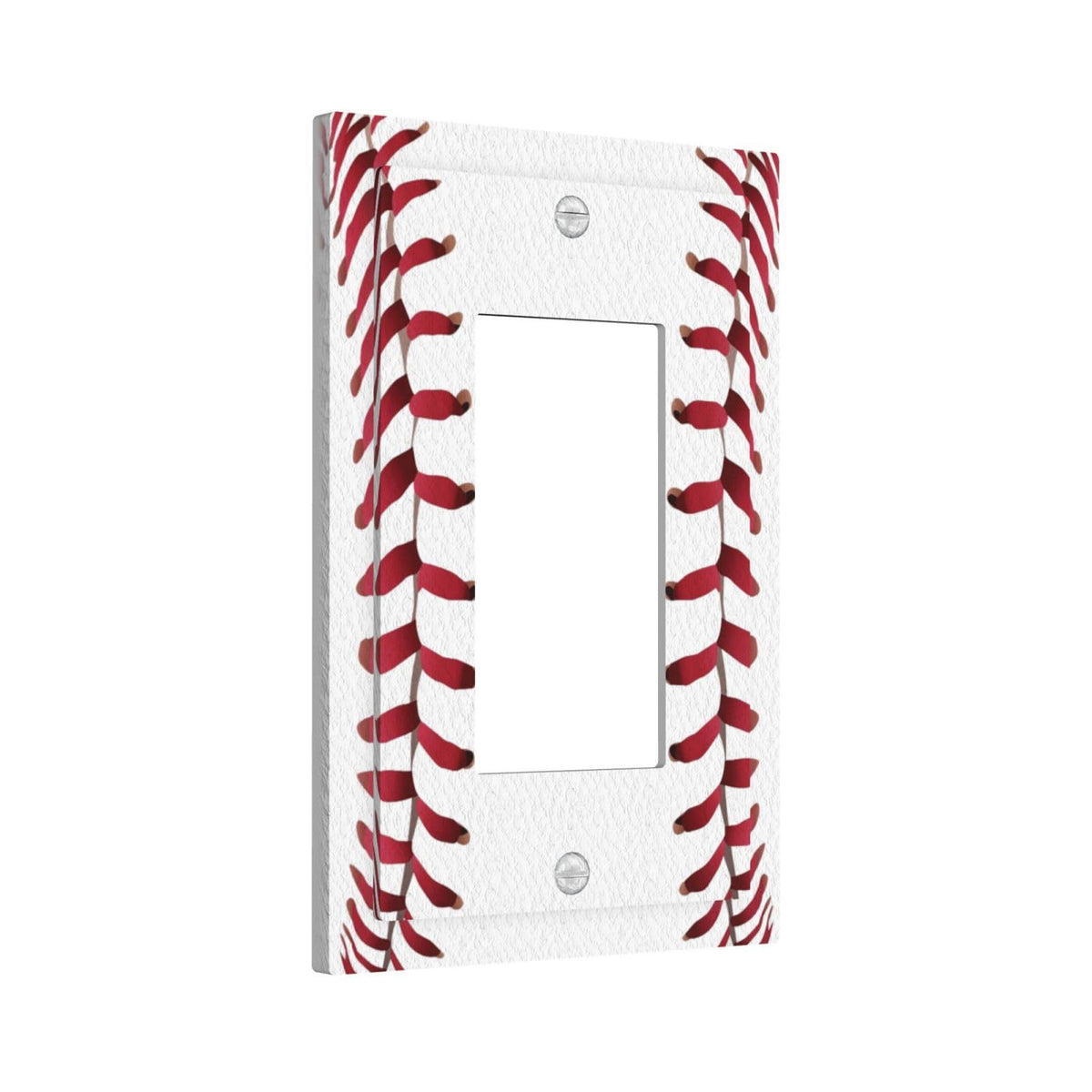 Spshian Outlet Covers Baseball Sports Cool Red White 1 Gang Light Switch Cover Plate Single Rocker Switch plate Covers Decorative Wall Plates Electrical GFCI Receptacle for Bathroom Bedroom Decor