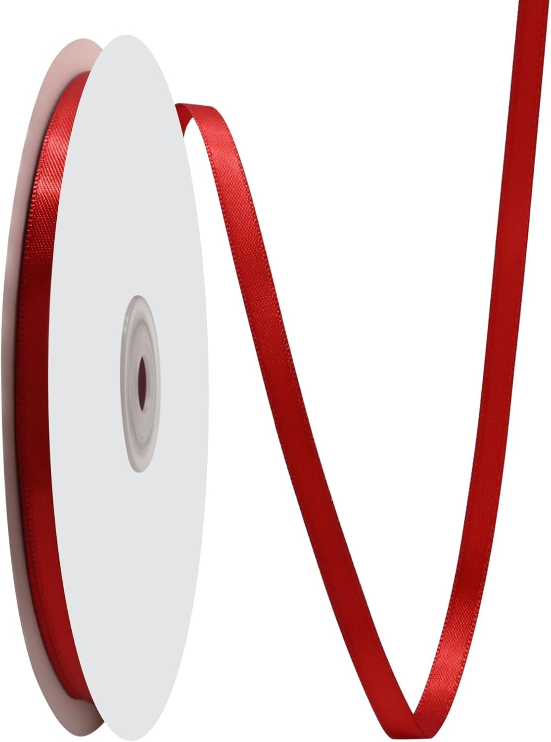 Red Satin Ribbon - 1/4" X 50 Yards | Double-Faced Craft Ribbon for Wedding Decor & Bow Making