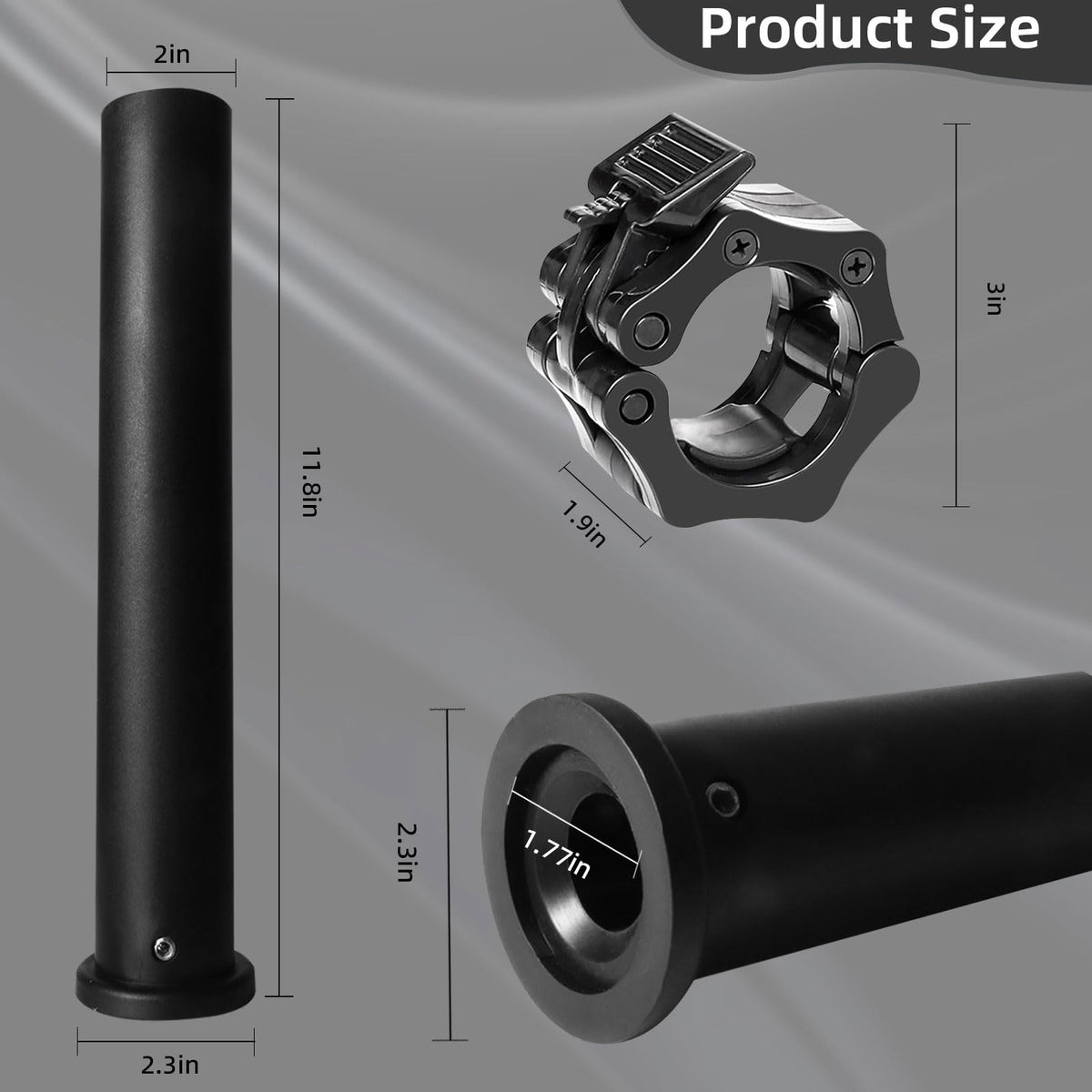 Standard Olympic Barbell Adapter Sleeve: Converts 1 inch Standard Weight Plate Posts to 2" Olympic Weight Plate Posts - Perfect for Deadlifts & Squats