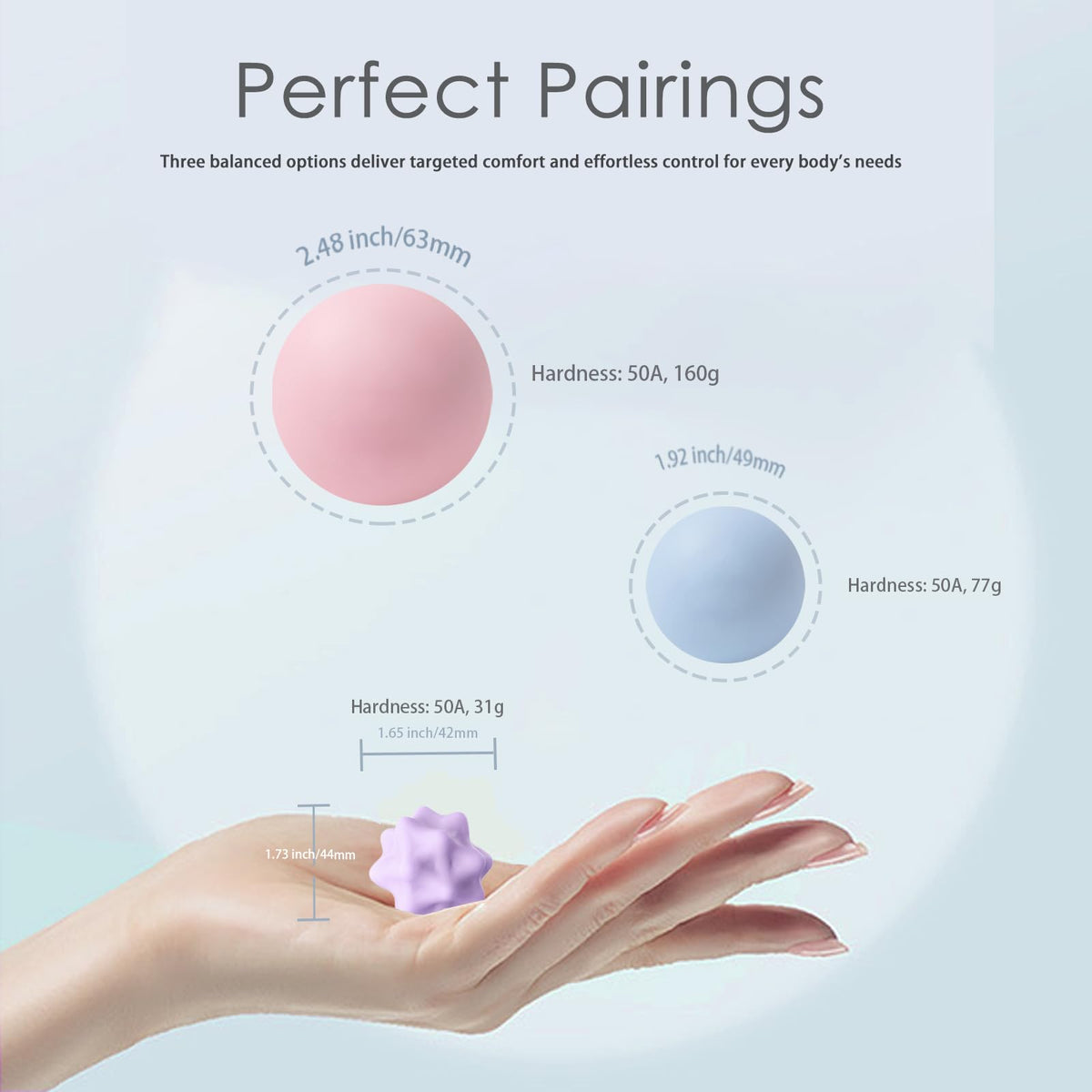 JIEJUNJIE Silicone Lacrosse Balls for Yoga and Myofascial Release - Deep Tissue Massage,Trigger Point Therapy and Foot Plantar Fasciitis,Muscle Knots,Relieving Muscle Pain,Muscle Soreness Balls