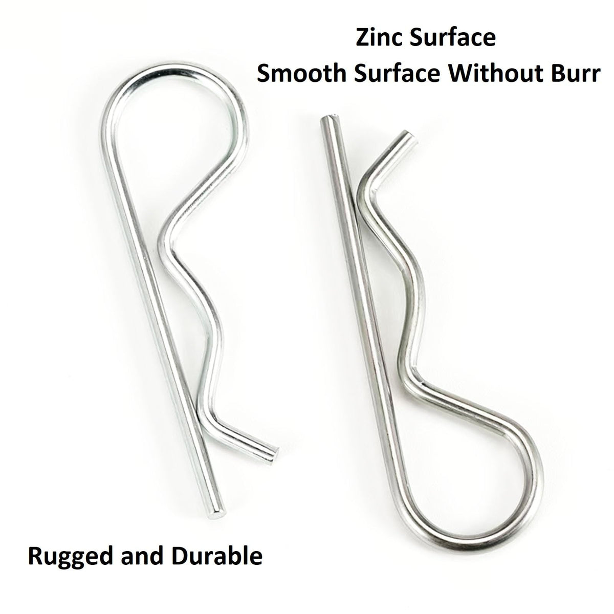 10Pcs Heavy Duty Hitch Pins Clip R Clips Cotter Pins Spring Retaining Wire Hair Pins， Strong Spring Tension Large for Trailer Tractors Mower Carts Truck Pin Clip Zinc Plated M3.5x75mm