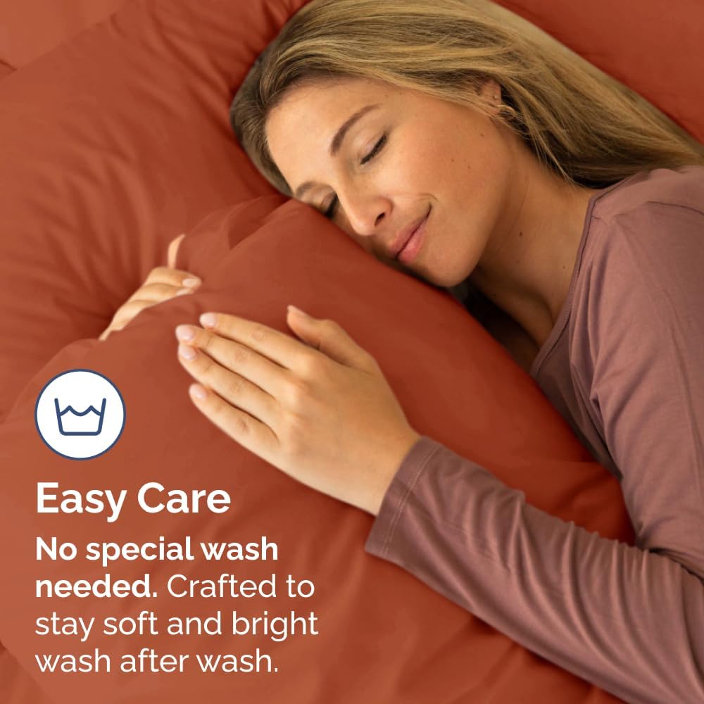 Skiennix Body Pillowcases Set of 4 | Soft & Breathable 20x54 Long Pillow Covers - Comfy, Fade-Free, Machine Washable (Terracotta)