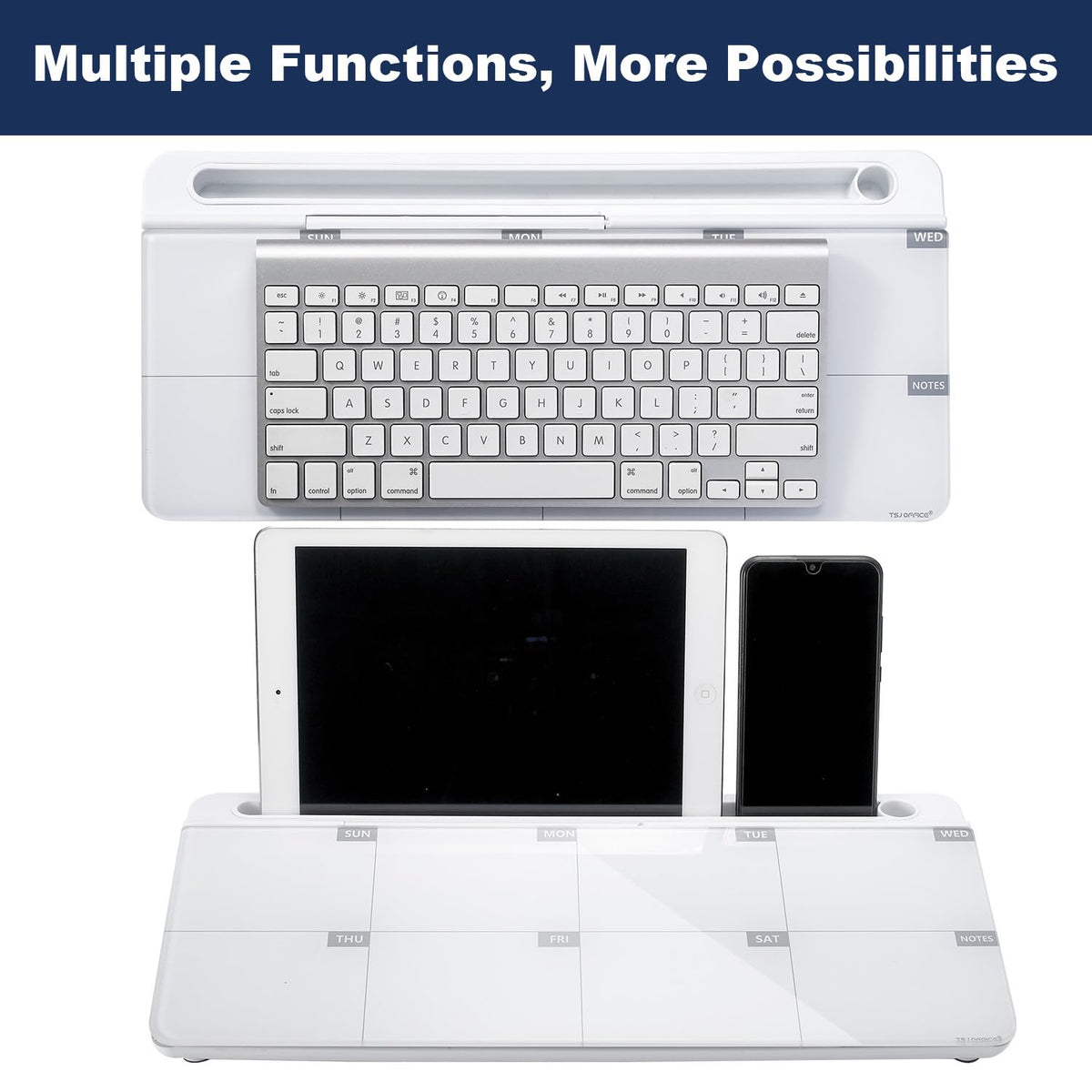 TSJ OFFICE Desktop Whiteboard Dry-Erase-Board - Computer Keyboard Stand White Board Surface Pad with Drawer, Desk Organizers with Accessories for Office, Home, School Supplies