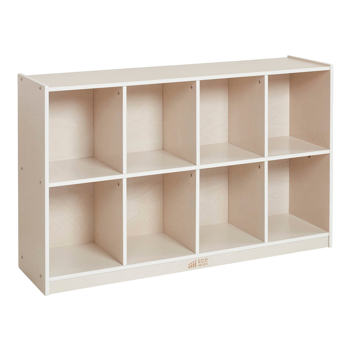ECR4Kids 8-Compartment Mobile Backpack Storage Cabinet, Classroom Furniture, White Wash