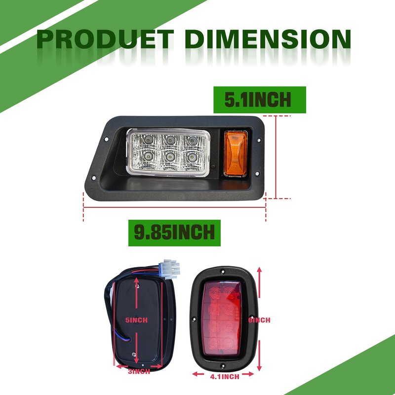 Shu-Ran Golf Cart LED Street Legal light Compatible Yamaha lights Kit G14, G16, G19, G22 Golf Cart Headlight Tail Light Kit 12V