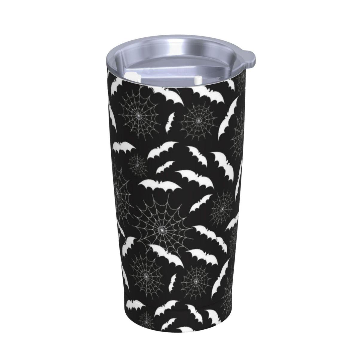 YIKISSKID Halloween Bats 20oz Tumbler with Lid and Straw for Women Men, Halloween Spider Web Insulated Mug White Bat Spider Web Stainless Steel Tumbler Double Wall Vacuum Travel Mug Coffee Cup