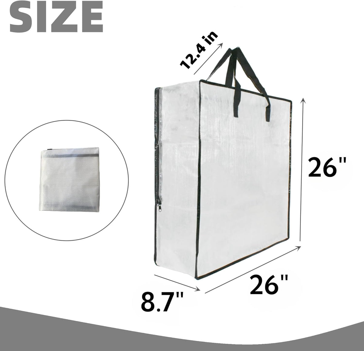 5 Pack Clear Moving Bags by [Brand Name] - Wreath & Garland Storage with Handles and Zippers | Ideal for College, Bedding, Toys, Under Bed Organization