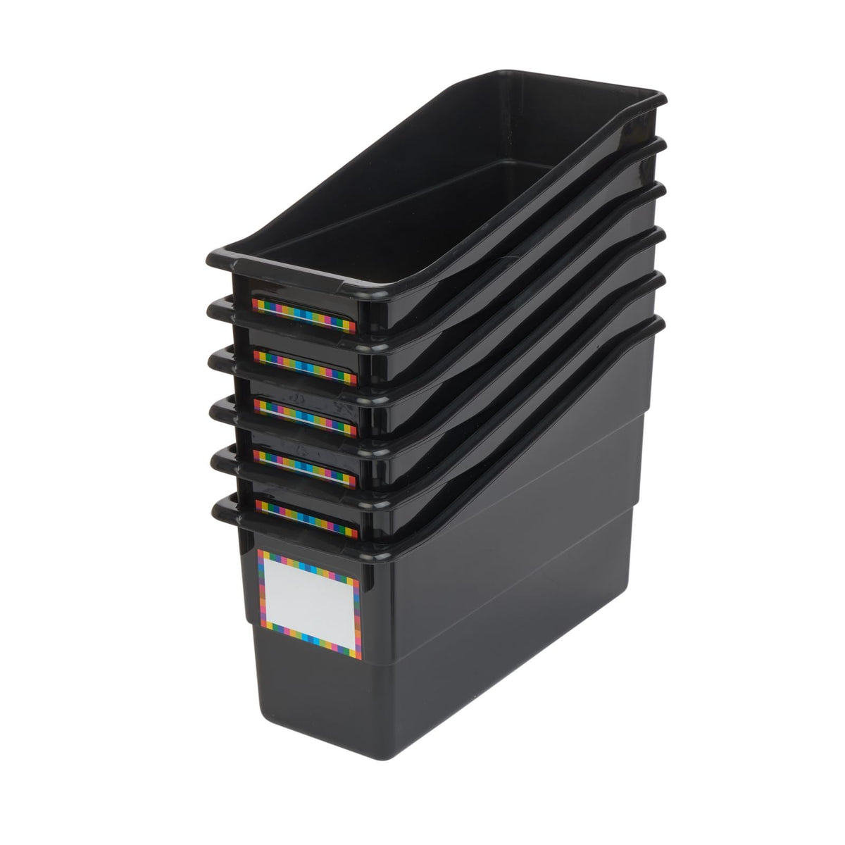 Really Good Stuff Durable Book & Binder Holders - 6 Pack - Black