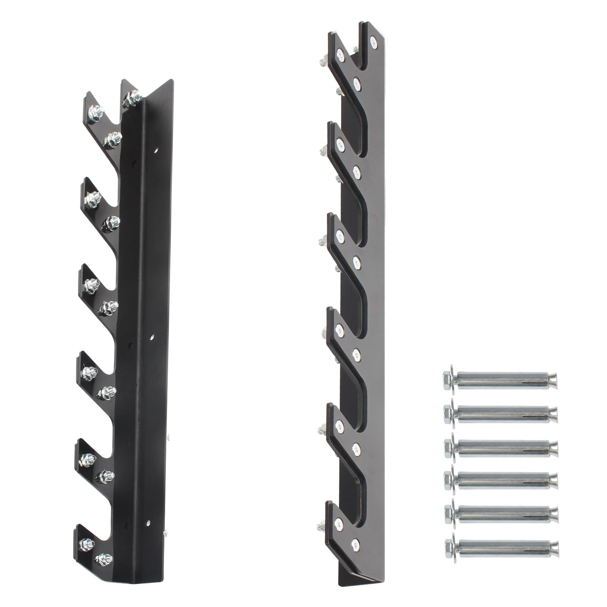Wall Mounted Barbell Holder for 6 Bars – Heavy Duty 400LB Capacity Horizontal Storage Rack with Protective UHMW Liner | Easy Installation with Included Hardware | for Home Gym & Garage Organization