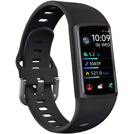 FITVII FINO 2 Slim Fitness Tracker, Smart Watch with Blood Oxygen, Sleep Monitor, 24/7 Heart Rate & Blood Pressure, IP68 Waterproof Health Activity Trackers with Calories Step Counter for Women Men