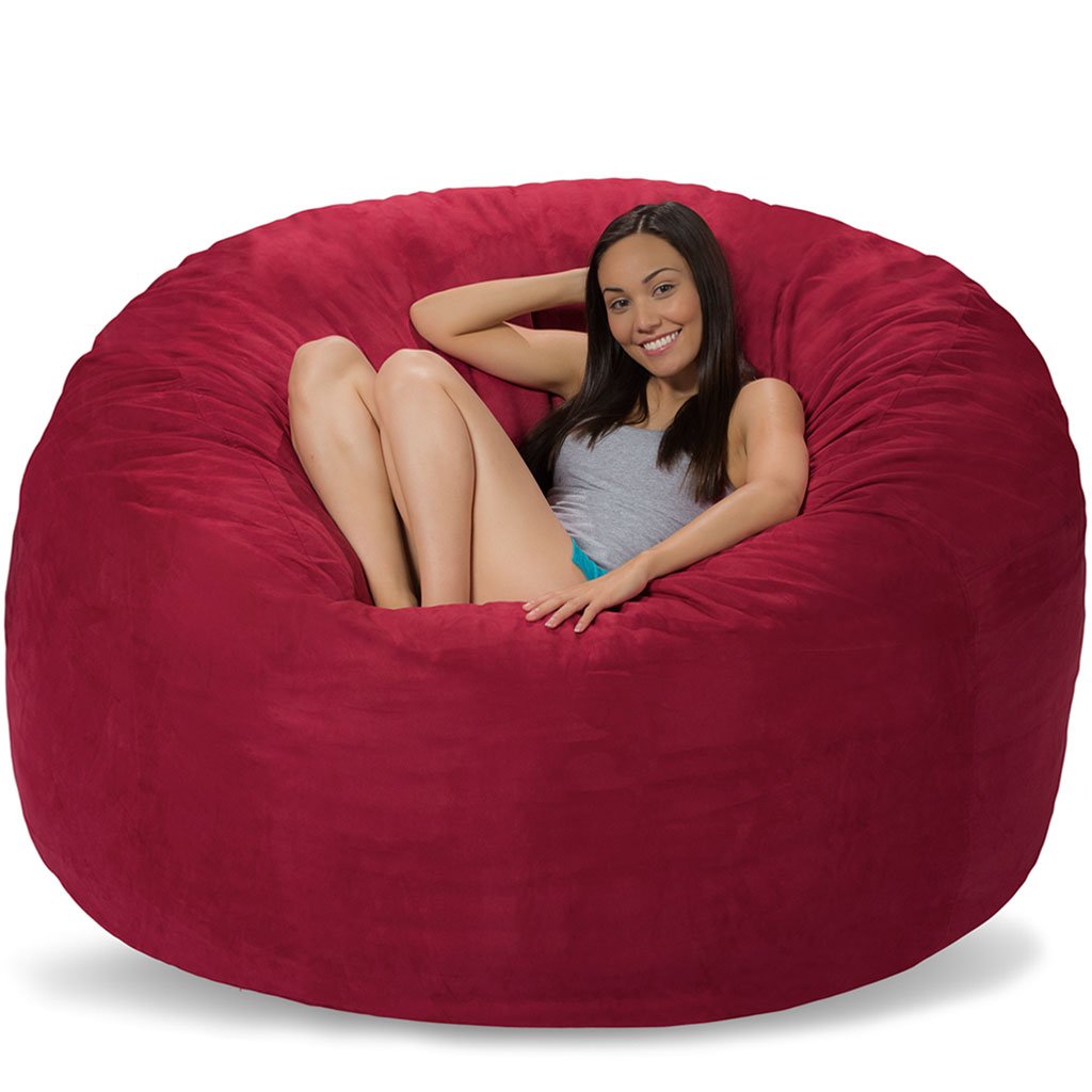 Comfy Sacks Memory Foam Bean Bag Chair, Cinnabar Micro Suede