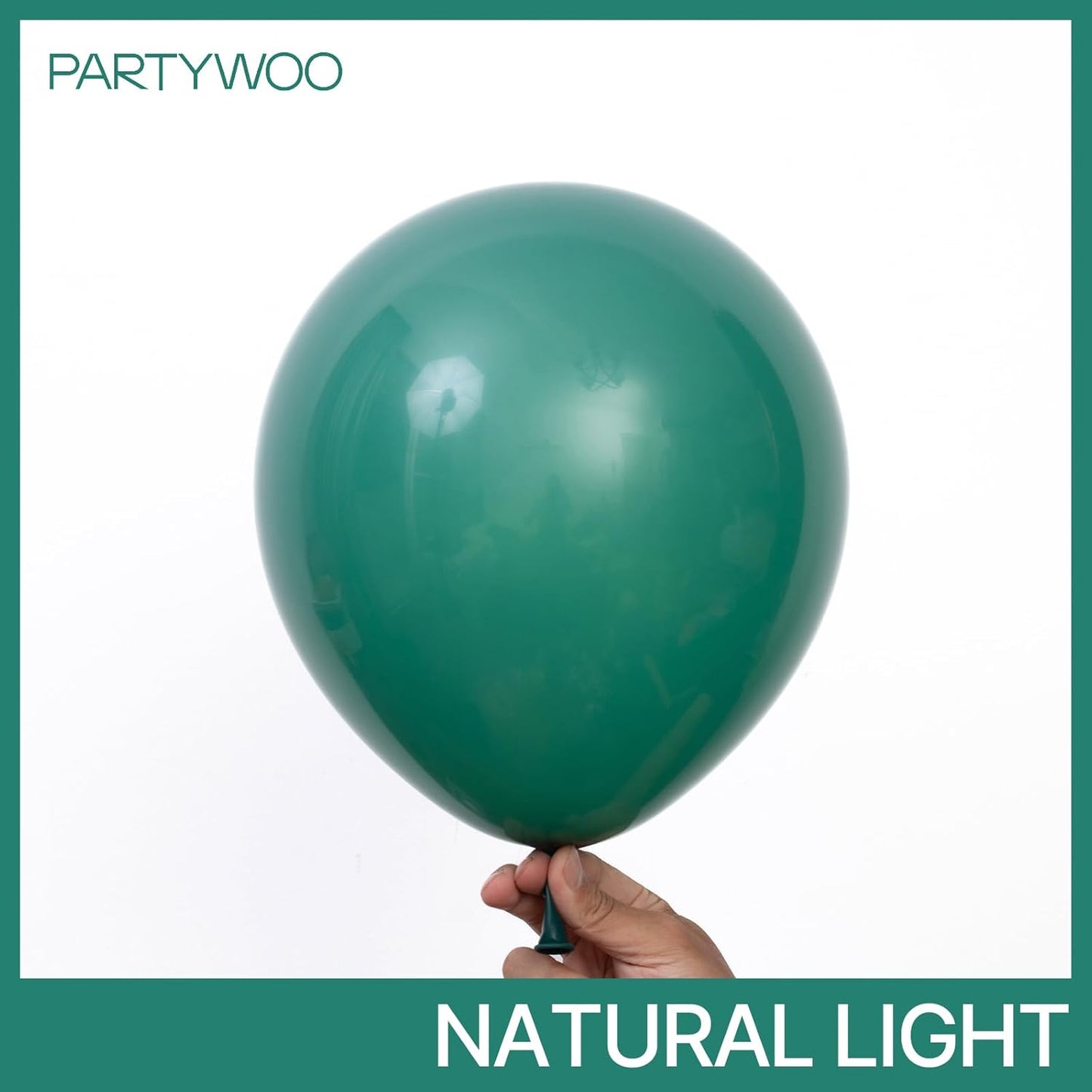 PartyWoo Dark Green Balloons - 50pcs 12 Inch Emerald Forest Green for Birthday & Baby Showers