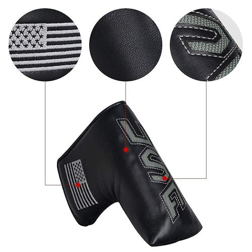Big Teeth Golf Blade Putter Cover Head Covers Club Protector Magnetic Bar Closure USA Pattern for Scotty Cameron Taylormade Odyssey