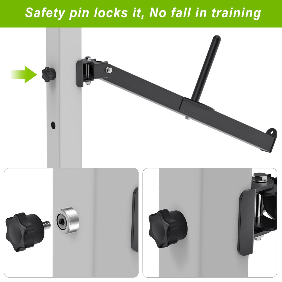 SELEWARE Belt Squat Lever Arm for 3" x 3" Power Cage with 5/8" or 1" Hole, Squat Rack Attachment Fit 1'' and 2'' Weight Plates Allow Both Vertical and Sideways Movements