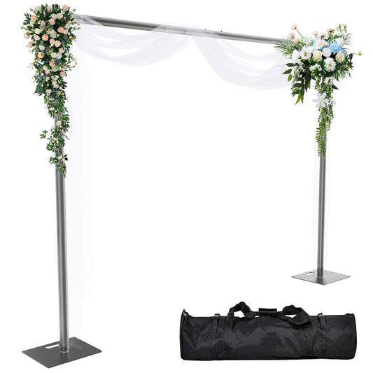 Kinchoix Pipe and Drape Backdrop Stand 8ftx10ft Adjustable Background Support System Heavy Duty Background Stand for Wedding Banquet Decorations Black