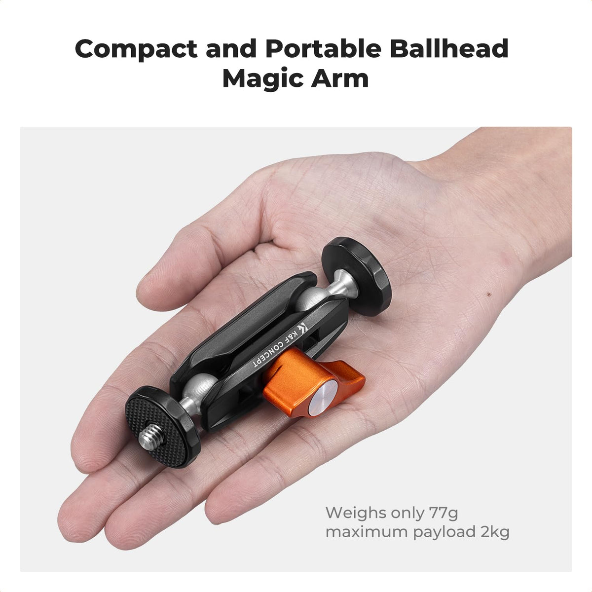 K&F CONCEPT Dual Ball Heads Magic Arm, Articulating Mini Magic Arm with 1/4" Screw, 360° Swivel Aluminum Alloy Camera Monitor Mount Arm for Camera, Light, Microphone, Monitor