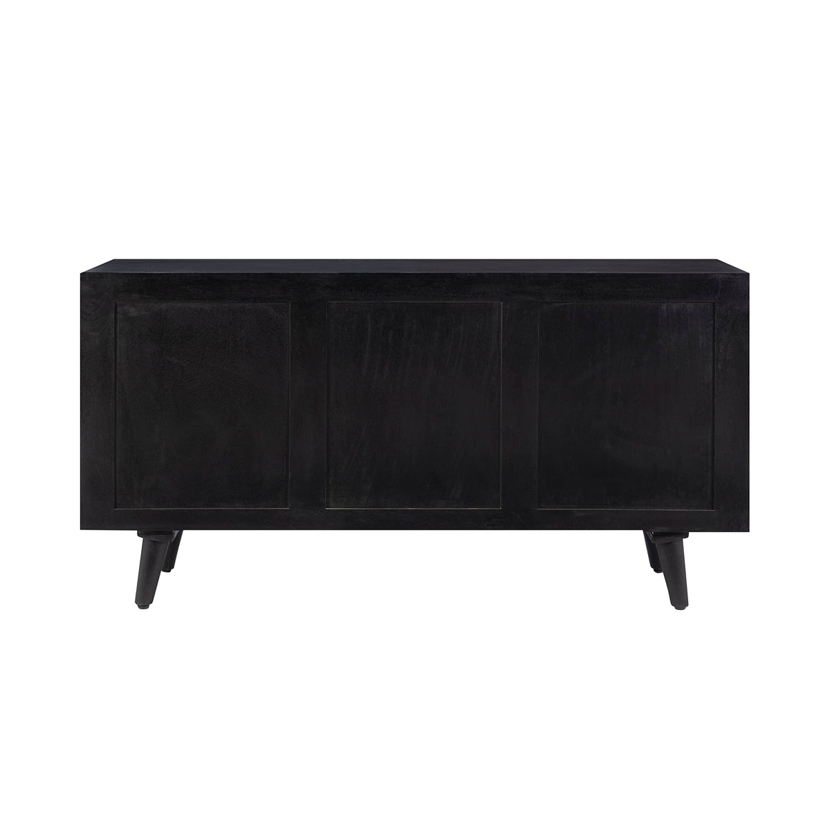 Powell Tate Mango Wood Console with Modern Gold Accents