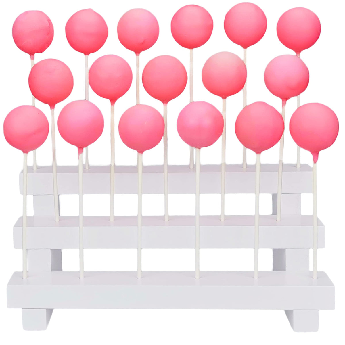 NANGOPOP Cake Pop Stand Display Riser - 3 Tier Wood Lollipop Holder, 17 Hole Sucker Stand for Dessert Table of Wedding, Birthday Party - White, Collapsible, Fit 5/32" (4mm) Lollipop Sticks