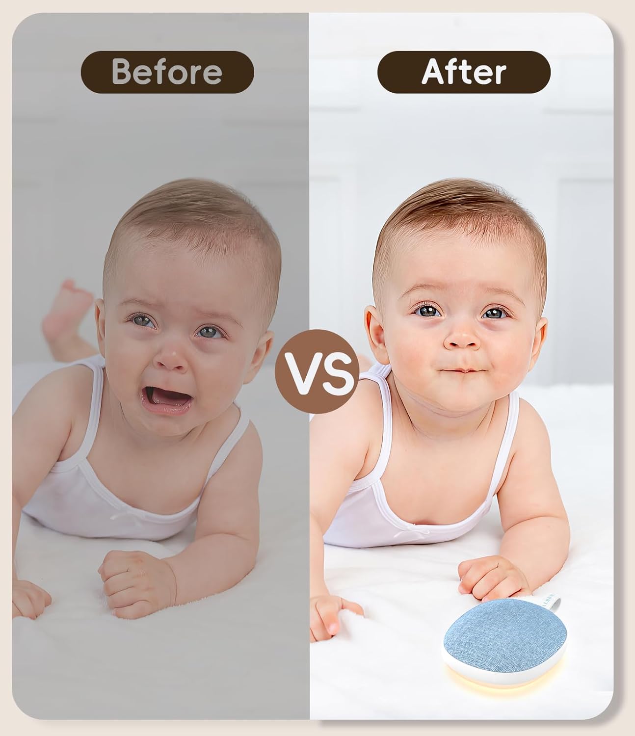 Skiennix Portable White Noise Sound Machine - Bluetooth Speaker & Baby Sleep Soother | Rechargeable, 6 Sounds, Blue