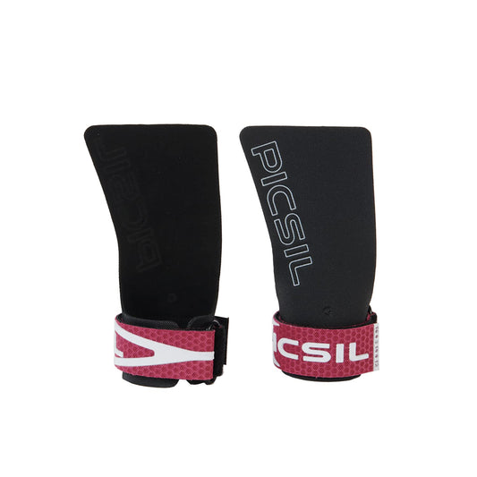 PICSIL Golden Eagle Hand Grips, Fingerless Grip Gloves Wrist Support for Weightlifting & Gymnastics with Micro-Diamond Technology for Magnesium Retention, Blocks Tears & Blisters, Purple, L/XL