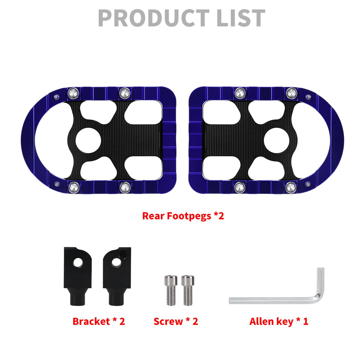 HDBUBALUS Foot Pegs Passenger Footpegs Foot Rest Pedal Fit for Harley Softail 2018-Later LiveWire 2020-Later Fat Boy Street Bob Low Rider Breakout (Blue)