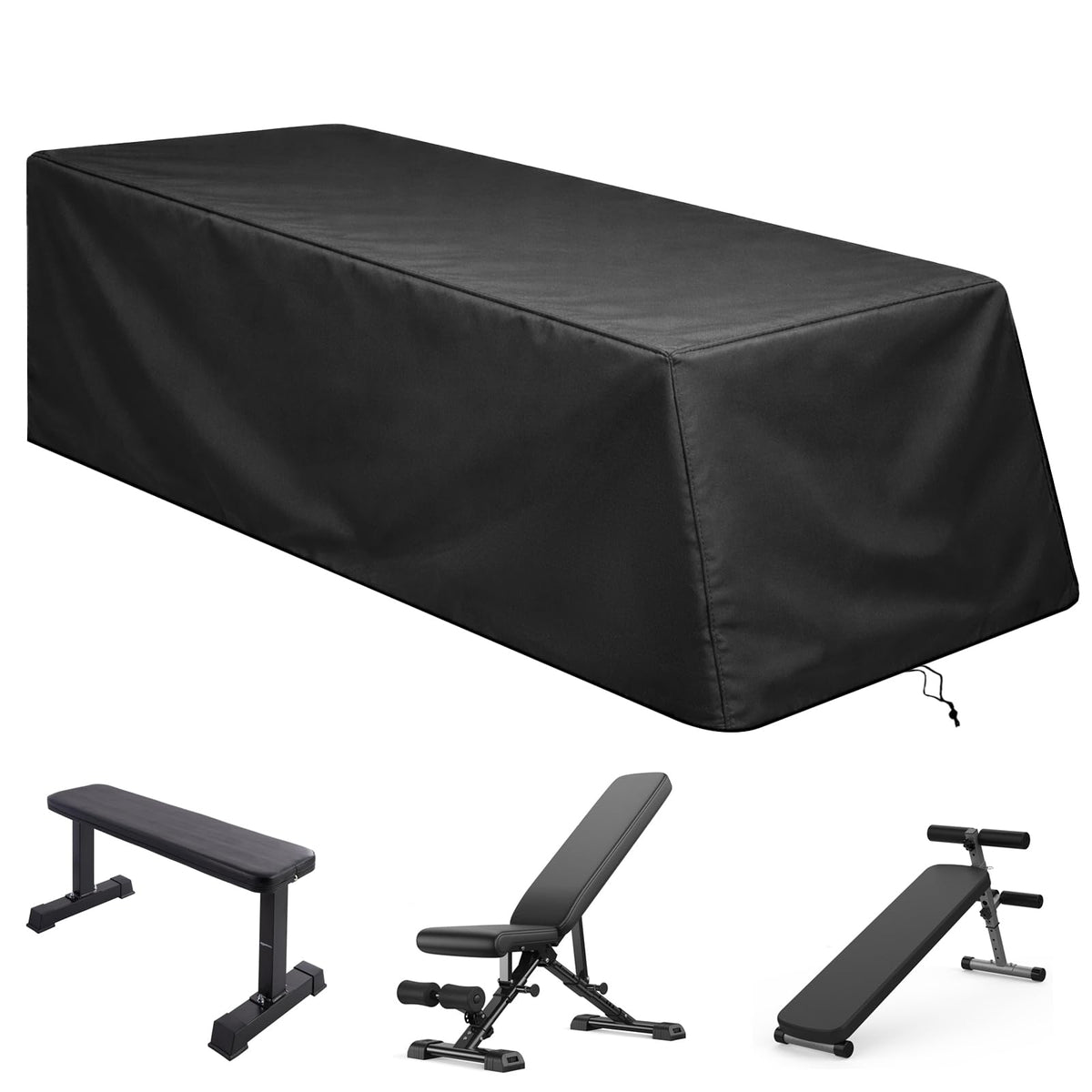Weight Bench Cover Waterproof Heavy Duty Exercise Workout Bench Cover, Home Gym All-weather Protective Covers Fit for Sit-up Board Flat Lifting Benches and Fitness Equipment (52'' L x 60'' W x 21'' H)