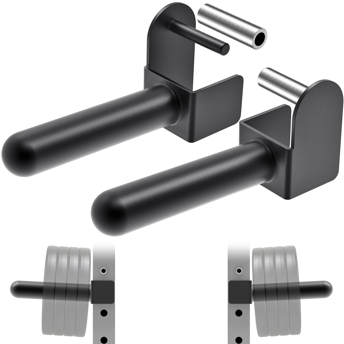 Kipika Strength Training Bundle: Weight Plate Holder & Safety Spotter Arms for Power Cages