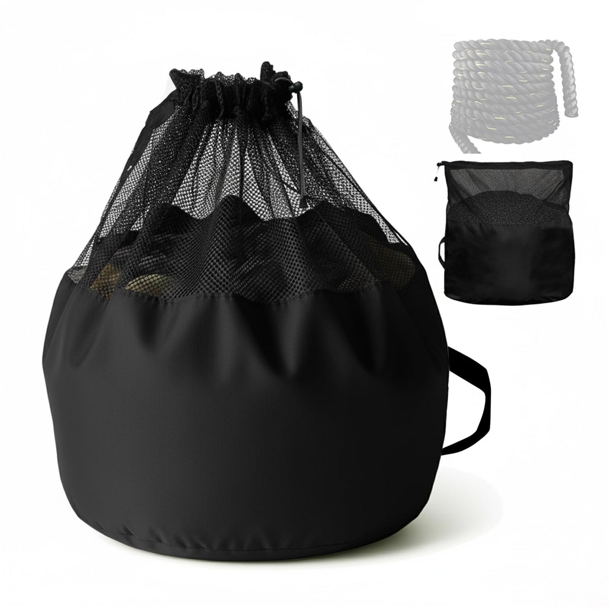 J Bryant Extra Large Battle Rope Storage Bag – Heavy-Duty Carry Sack for Training Ropes, Jump Ropes & Gym Accessories (Black)