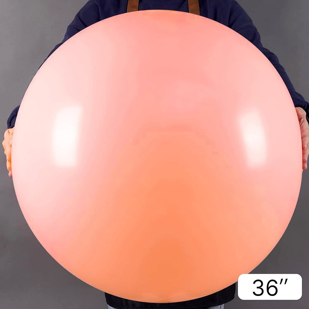 PartyWoo Extra Large 36-Inch Pastel Orange Balloons - Jumbo Latex Helium Balloons for Baby Showers & Birthday Parties