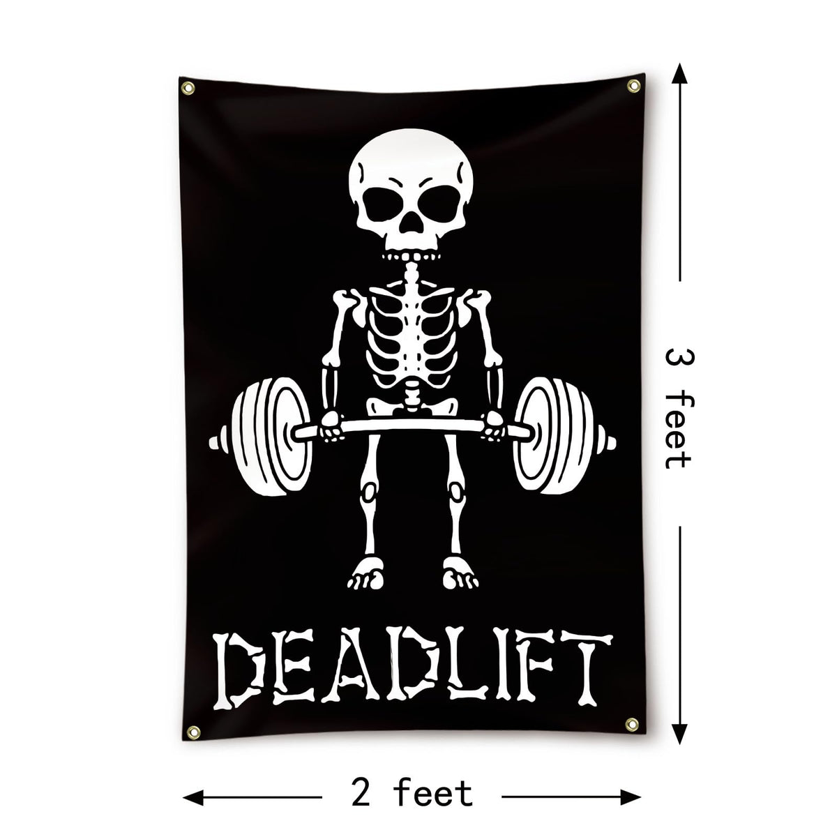 Deadlift Flag Motivational Home Gym Flag Banner Office Gym Wall Decor Fitness Lifting Flag with 4 Brass Grommets for Home Garage Gym decor 2x3 Feet