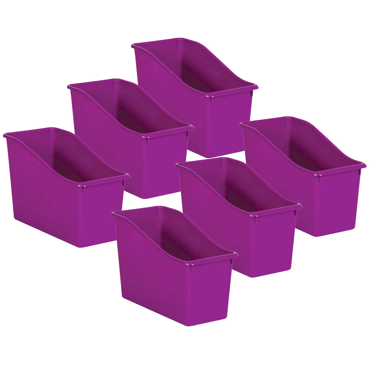 Teacher Created Resources Purple Plastic Book Bin, Pack of 6
