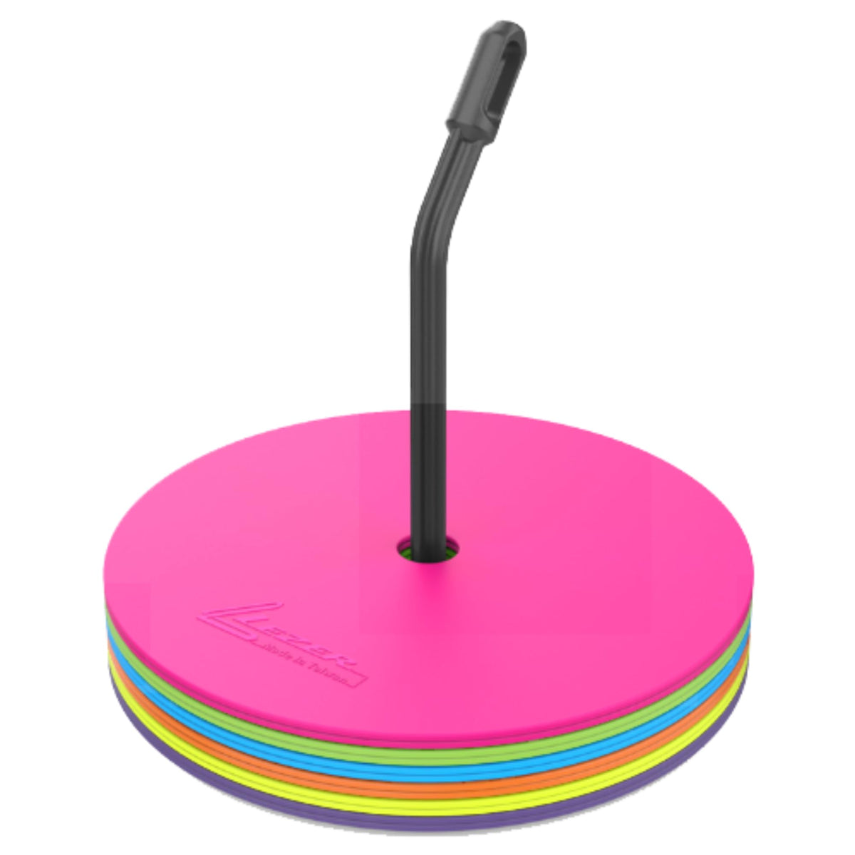 LEZER 9 Inch Flat Cones, Spot Markers, Soccer Cones, Field Court Markers, Sit Spots, Flat Discs, Soccer Training Equipment, Agility Practice, Football, Made in Taiwan, Set of 12
