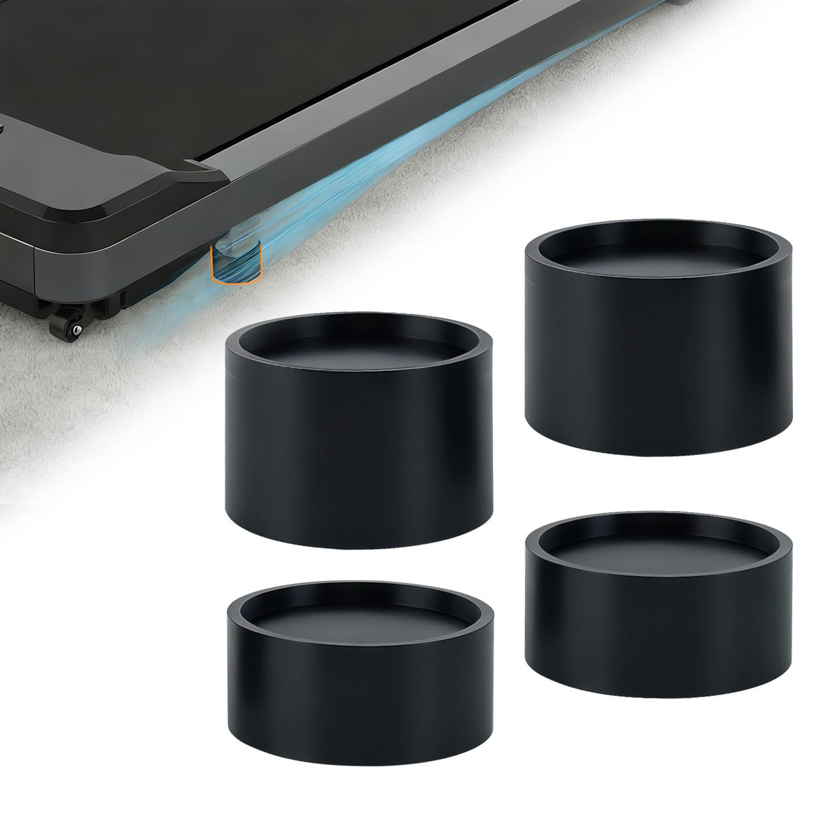 Tordale 4-Pack Treadmill Incline Riser Blocks for Leveling & Uphill Training, Adaptable to Two Slopes Cushioning and Durable Support Block Fit for Home and Gym